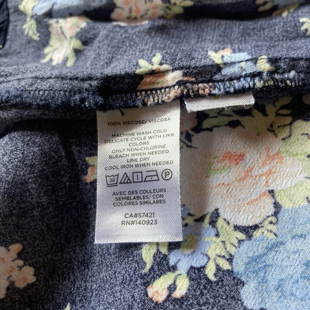 Ann Taylor LOFT Short‎ Sleeve Blue Floral Print Fit & Flare Dress Size 2